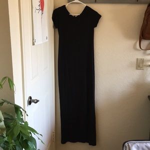 Simple long black dress